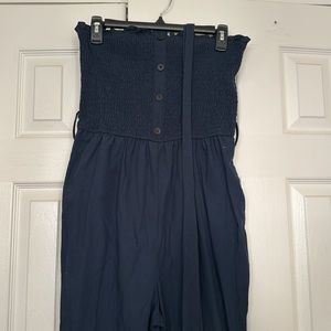 Strapless Blue Jumpsuit